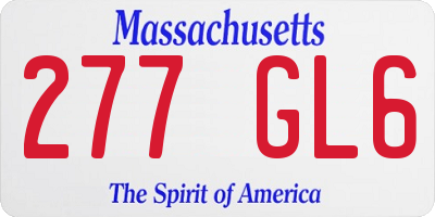 MA license plate 277GL6