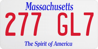 MA license plate 277GL7