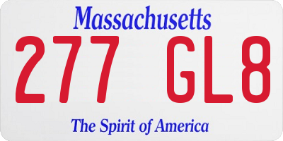 MA license plate 277GL8
