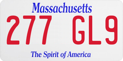MA license plate 277GL9