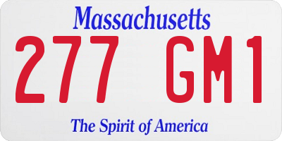 MA license plate 277GM1