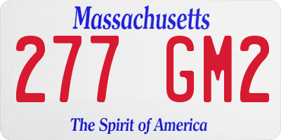 MA license plate 277GM2