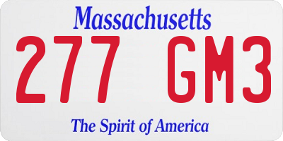 MA license plate 277GM3