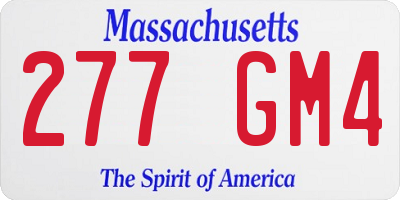 MA license plate 277GM4