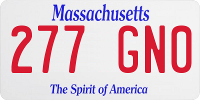 MA license plate 277GN0
