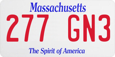 MA license plate 277GN3