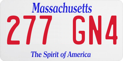 MA license plate 277GN4