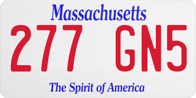 MA license plate 277GN5