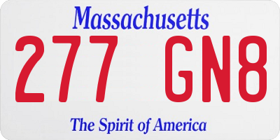 MA license plate 277GN8