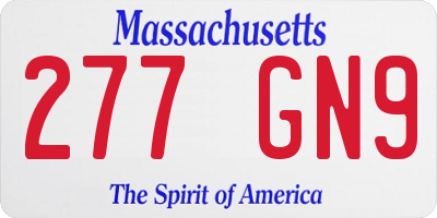 MA license plate 277GN9