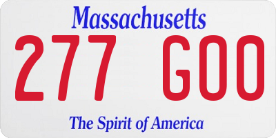 MA license plate 277GO0