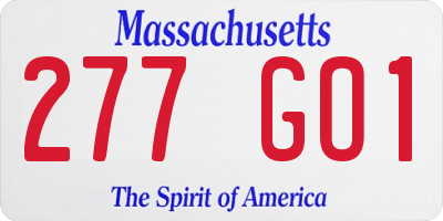 MA license plate 277GO1