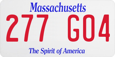 MA license plate 277GO4