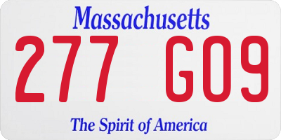 MA license plate 277GO9