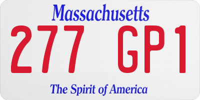 MA license plate 277GP1