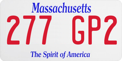 MA license plate 277GP2
