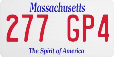 MA license plate 277GP4