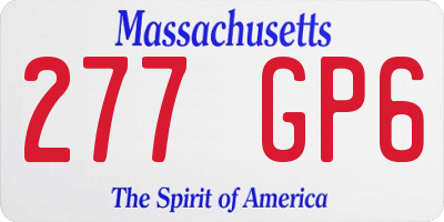MA license plate 277GP6
