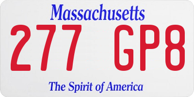 MA license plate 277GP8