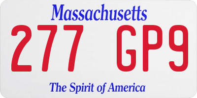 MA license plate 277GP9