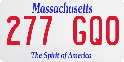 MA license plate 277GQ0