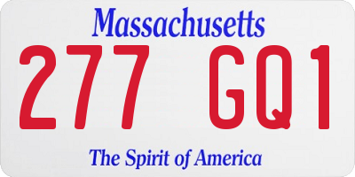 MA license plate 277GQ1