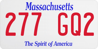MA license plate 277GQ2
