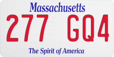 MA license plate 277GQ4