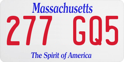 MA license plate 277GQ5