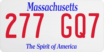 MA license plate 277GQ7