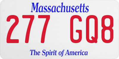 MA license plate 277GQ8