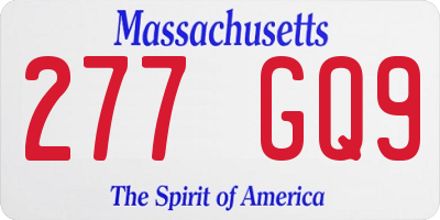 MA license plate 277GQ9