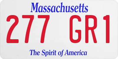MA license plate 277GR1