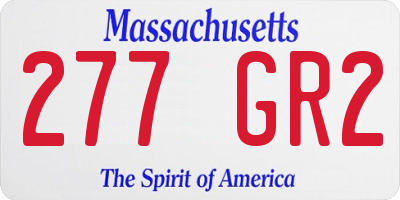 MA license plate 277GR2
