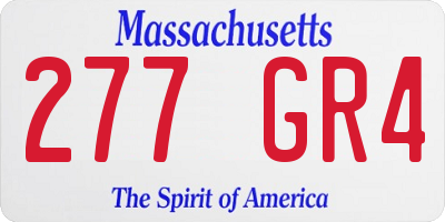 MA license plate 277GR4