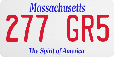 MA license plate 277GR5