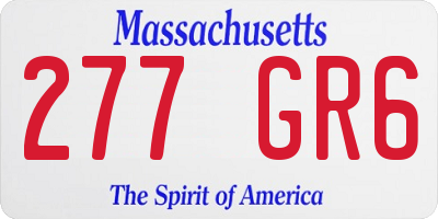 MA license plate 277GR6