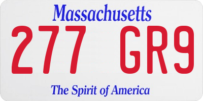MA license plate 277GR9