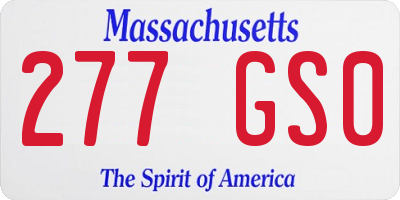 MA license plate 277GS0