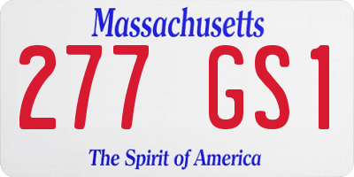MA license plate 277GS1