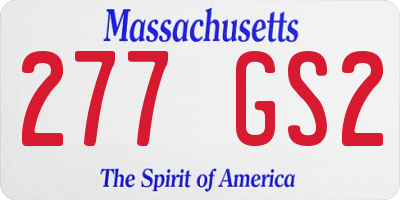 MA license plate 277GS2