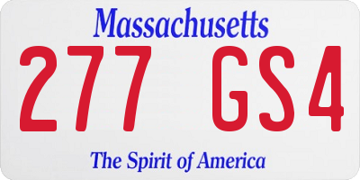 MA license plate 277GS4