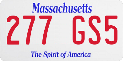 MA license plate 277GS5