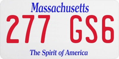 MA license plate 277GS6
