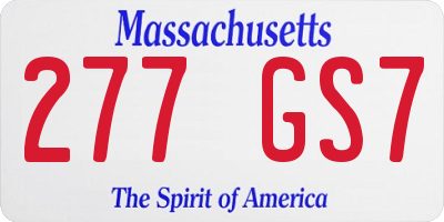 MA license plate 277GS7
