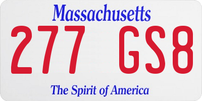 MA license plate 277GS8