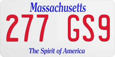 MA license plate 277GS9