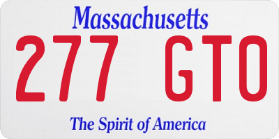 MA license plate 277GT0