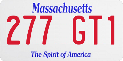 MA license plate 277GT1