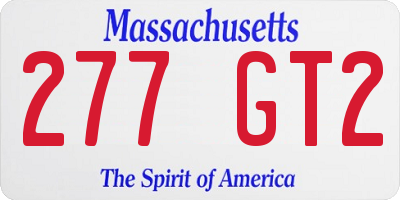 MA license plate 277GT2